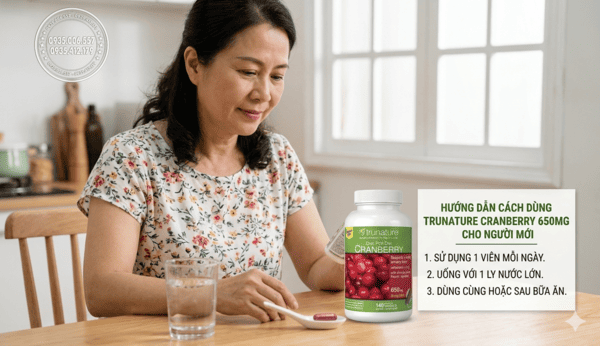 Cách dùng thuốc Trunature Cranberry 650mg cho người mới