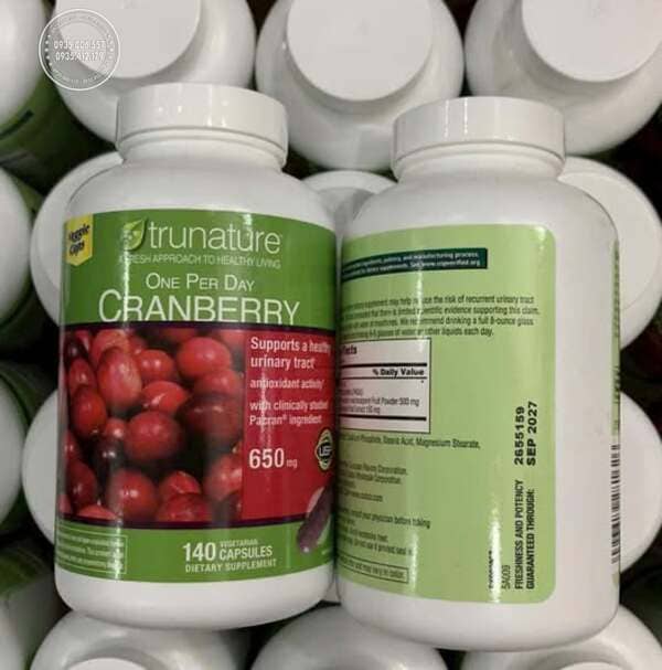 Một số lưu ý khi dùng Trunature Cranberry 650mg